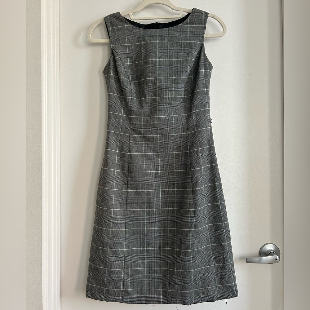 Isaac Mizrahi Charcoal Checkered Midi Dress